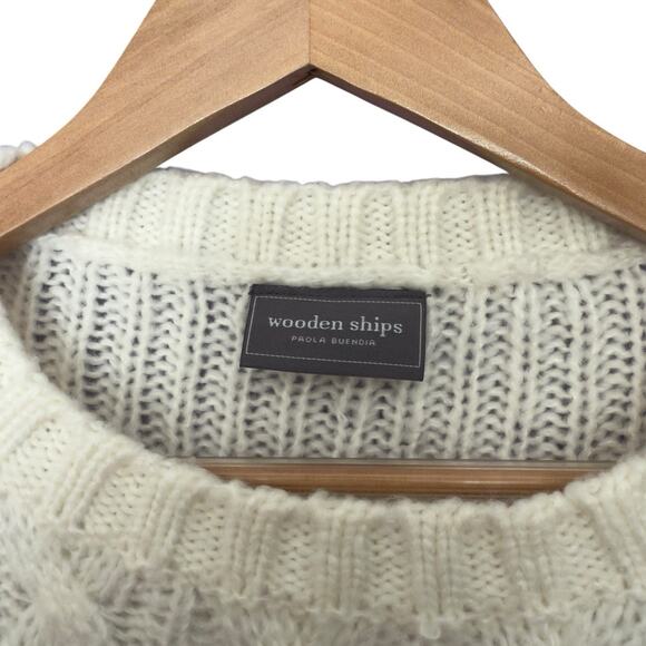 Wooden Ships Cable Knit Sweater In White Size S/M - Picture 5 of 10